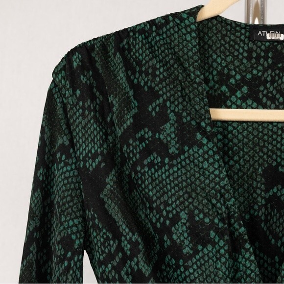 Atlein green snake print dress size 38/S - Picture 8 of 12